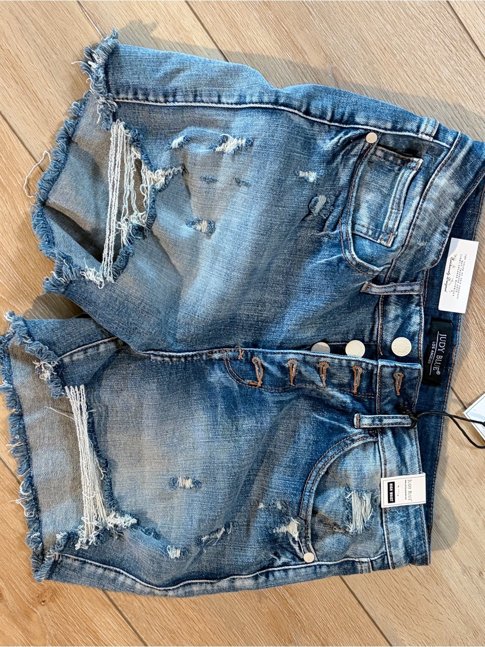 Judy Blue Light Blue Distressed Denim Shorts